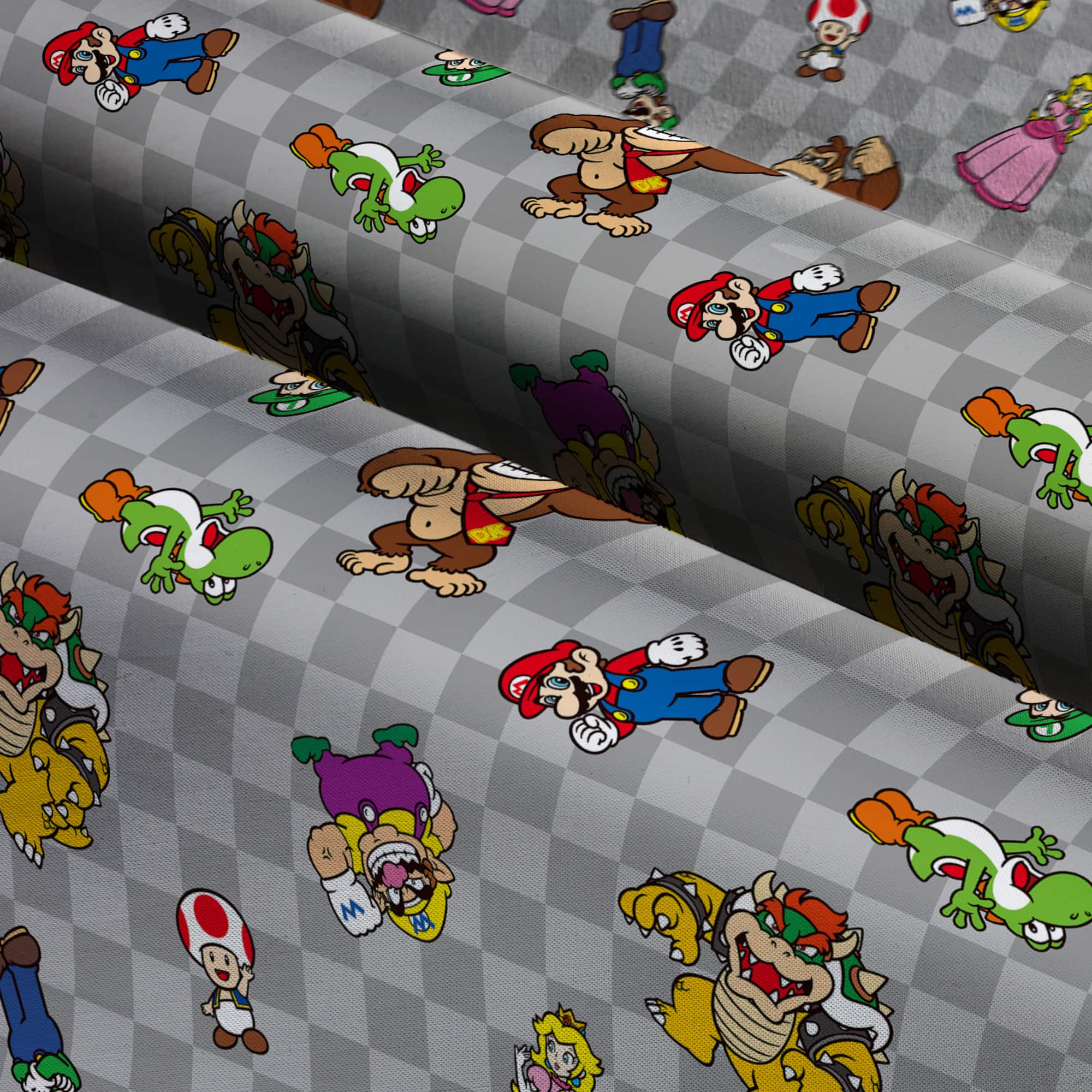Nintendo® Characters Checker Toss Cotton Fabric